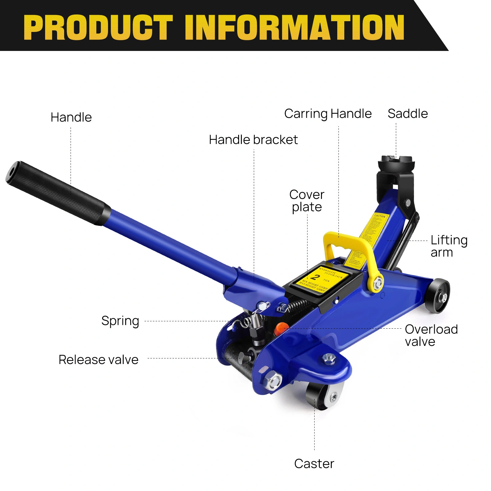 2 Ton Low Profile Trolley Jack Hydraulic Floor Lifter for Car Van Garage Workshop view 4