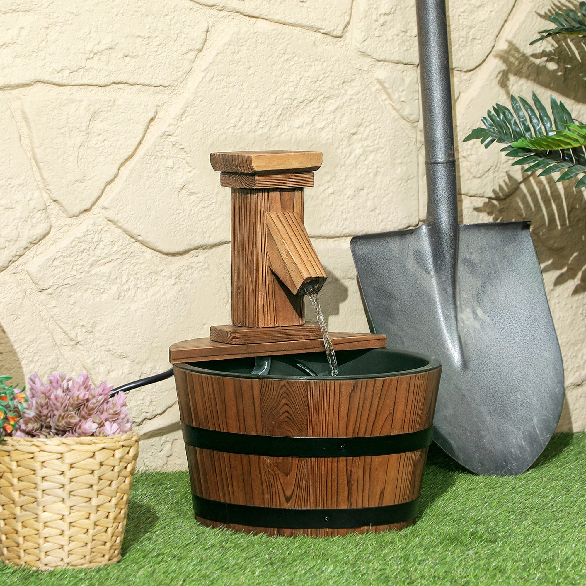 Indoor Outdoor Waterfall Fountain, Desktop Water Feature, Home & Garden Decor