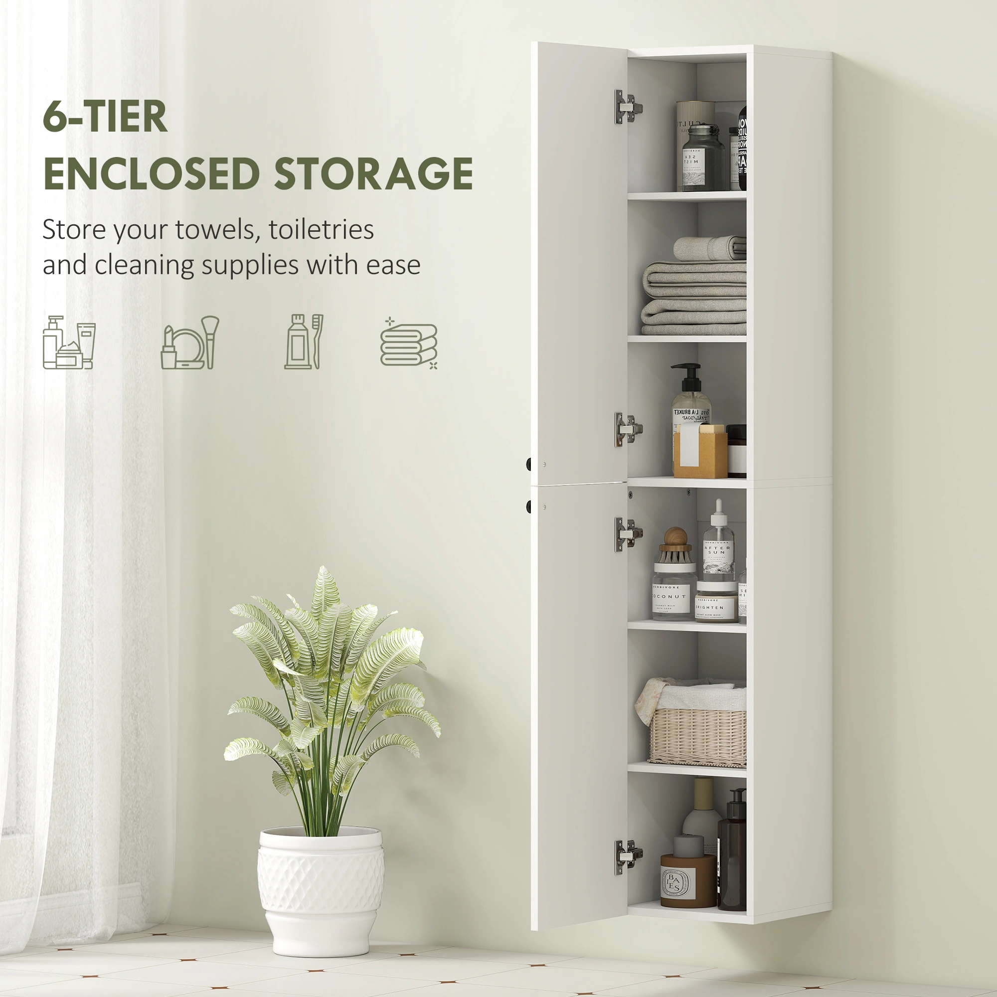 Bathroom Cabinet - Wall Mounted Vanity Storage Organizer with Mirror Shelf, Modern Medicine Cabinet for Small Spaces view 4