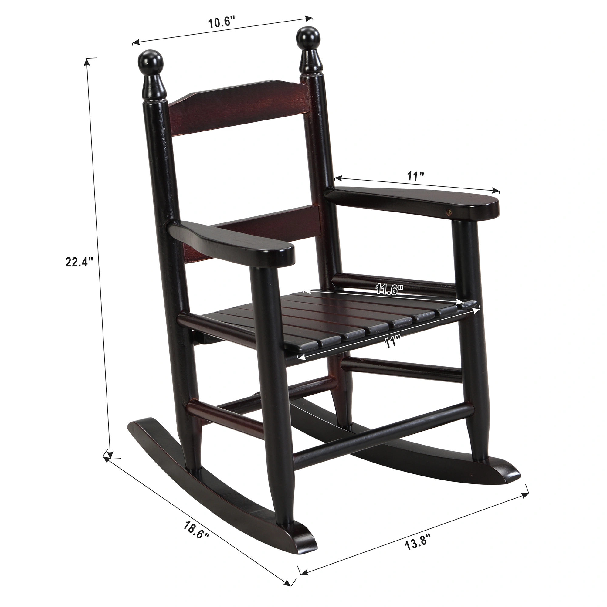 Kids Rocking Chair Solid Oak Indoor Outdoor Durable ESP Wood Children's Accent Seat view 3