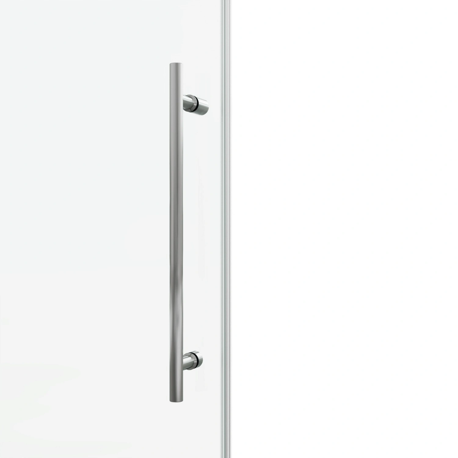 60x76 Inch Frameless Fixed & Sliding Shower Door - 3/8" (10mm) SGCC Tempered Glass, Clear, Stainless Steel Round Tube Hardware view 5