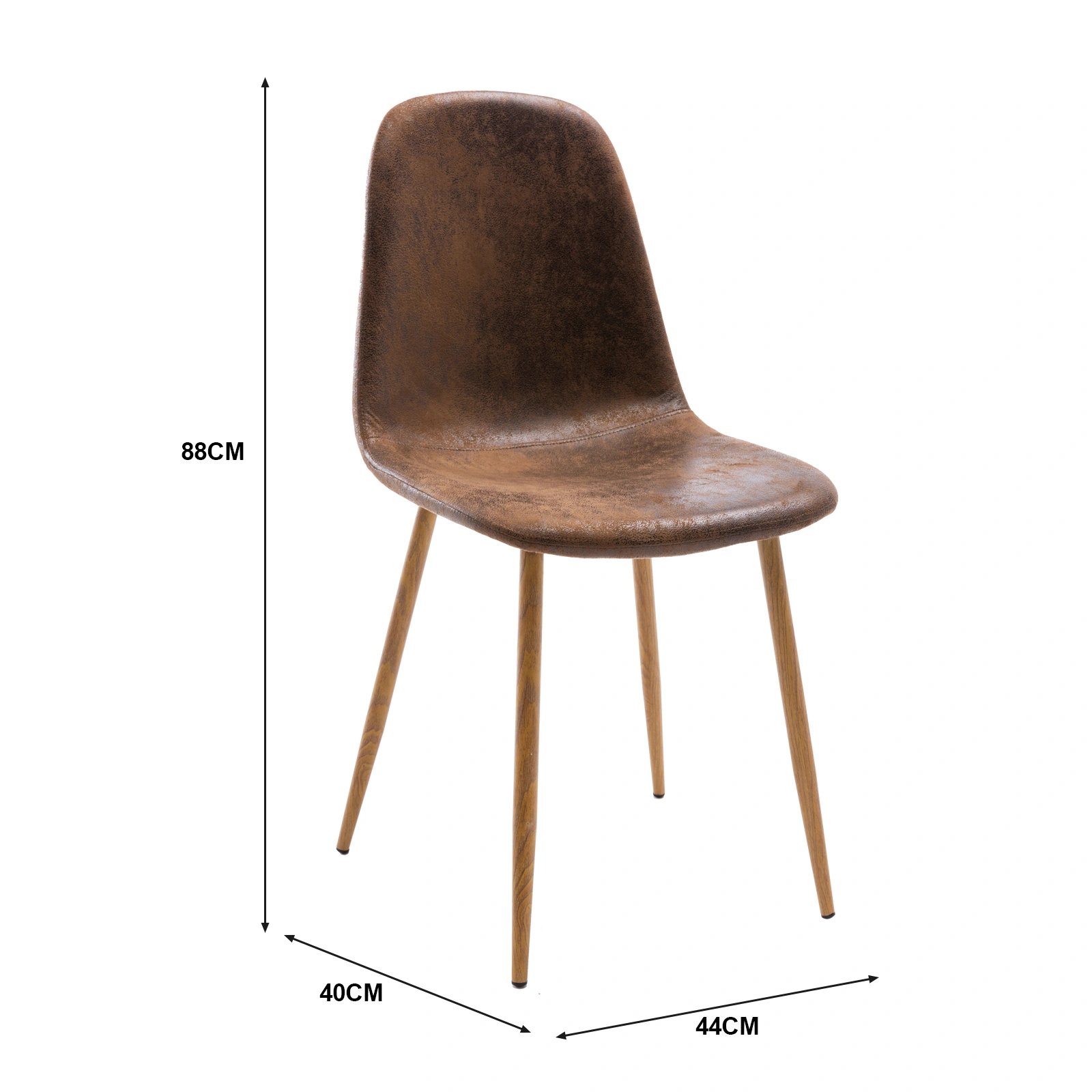 Set of 6 Suede Leather Dining Chairs, Brown Upholstered Dining Room Chair Set view 2