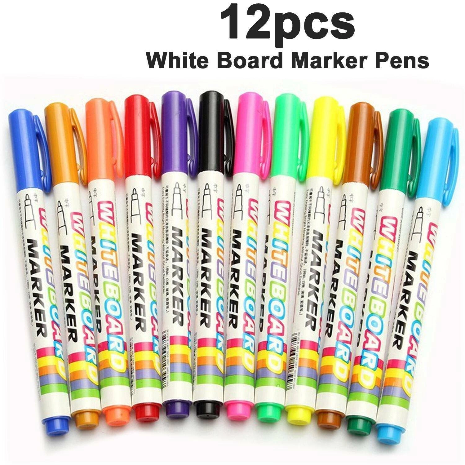 12 Colour White Board Marker Pens Pen Dry Eraser Easy Wipe Whiteboard Easy Dry view 4
