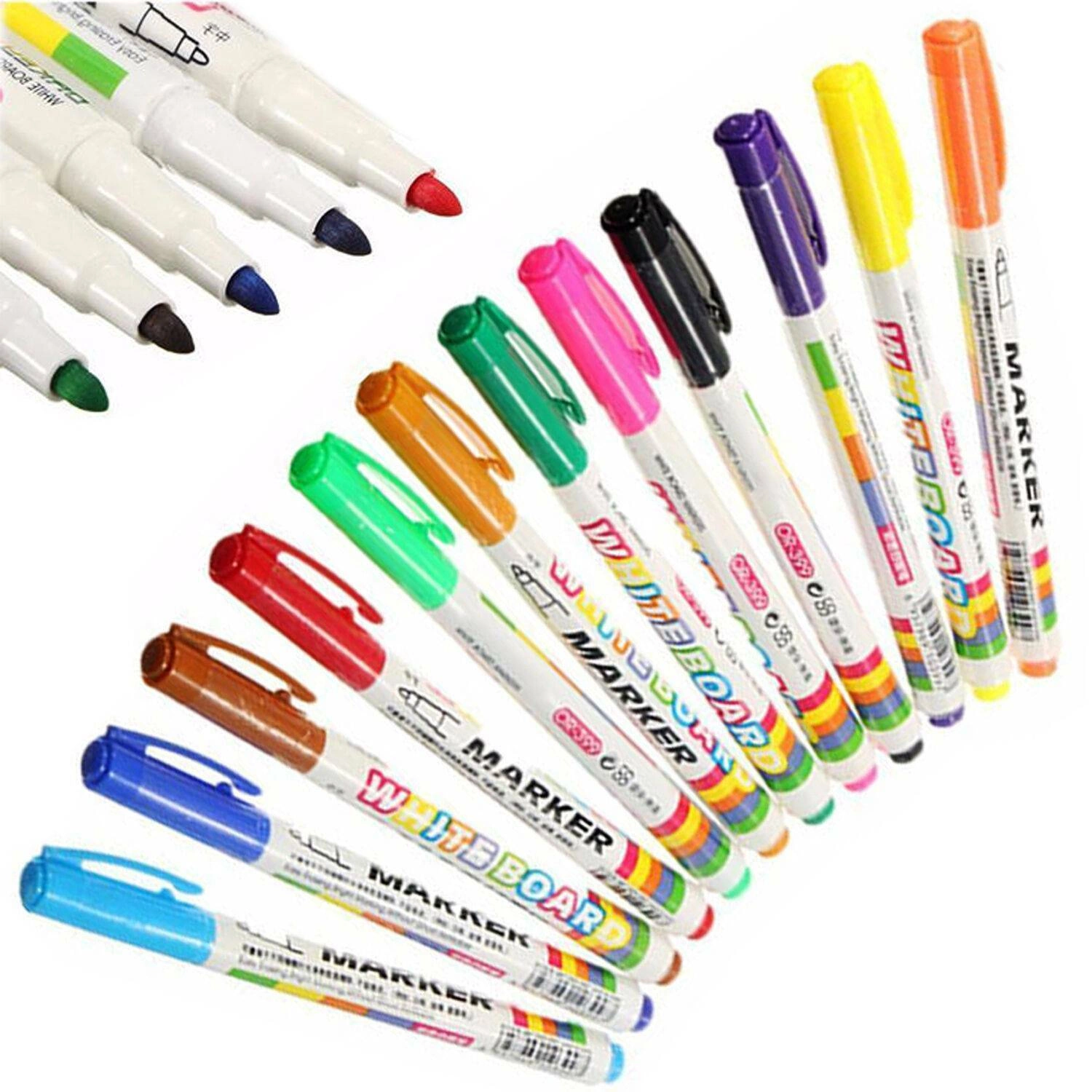 12 Colour White Board Marker Pens Pen Dry Eraser Easy Wipe Whiteboard Easy Dry view 5