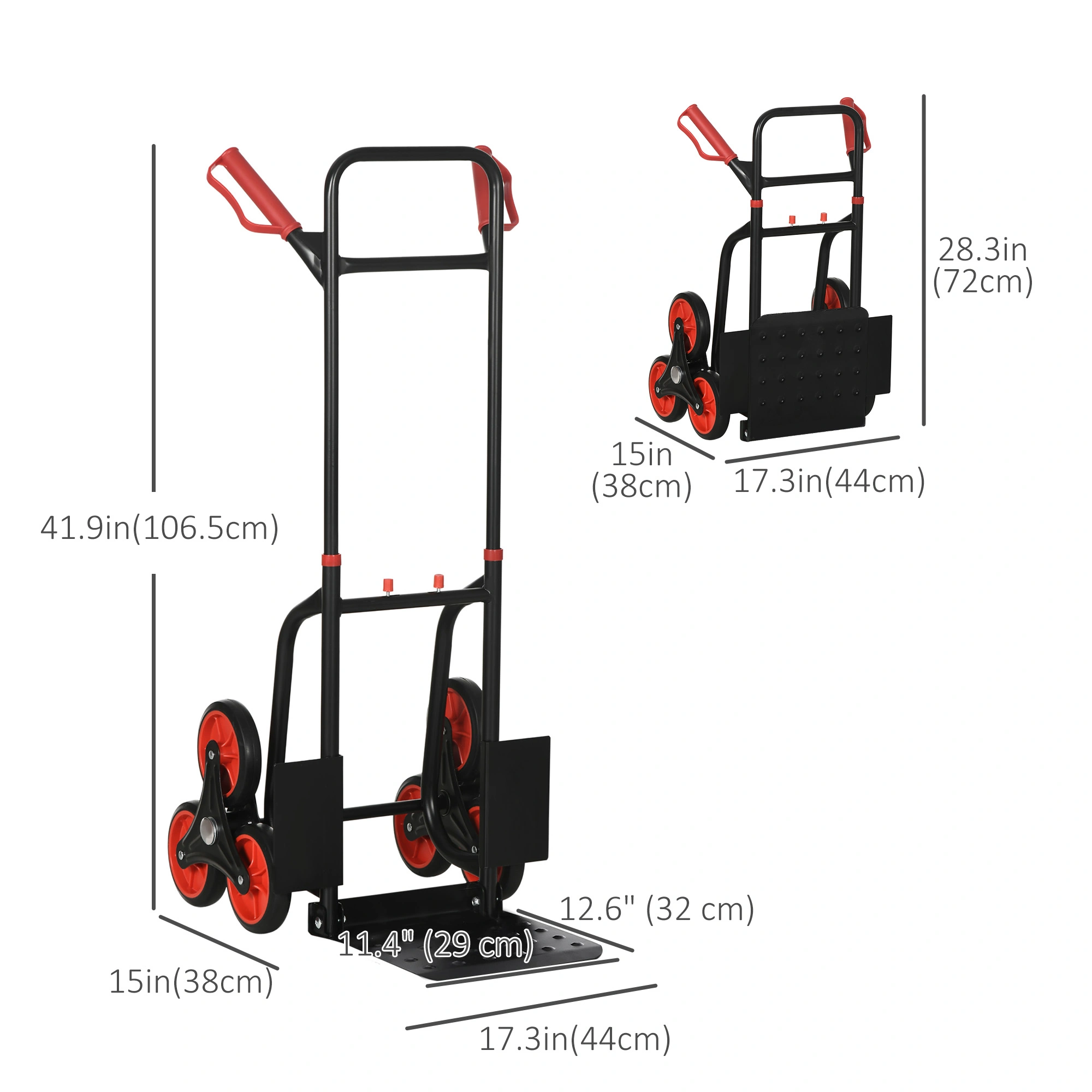 Heavy Duty Folding Hand Truck Telescopic Utility Cart Platform Trolley Portable view 2