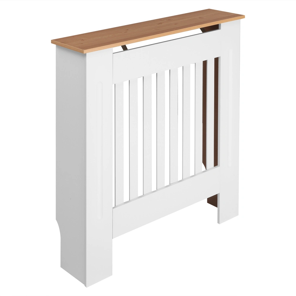 White Radiator Cover S Size E1 MDF Board Traditional Vertical Stripe Ventilated Simple Design view 3