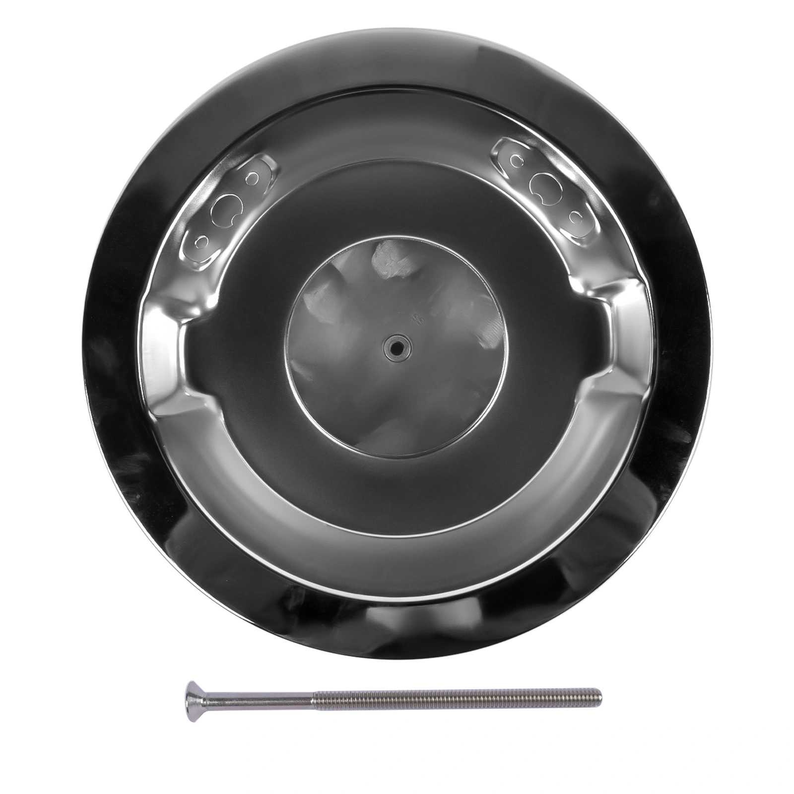 14" x 3" Half Finned Aluminum Air Cleaner With Recessed Base and Paper Element Polished view 7
