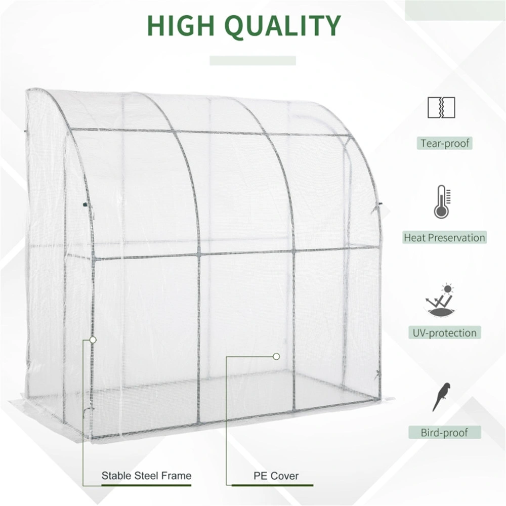 Walk-in Greenhouse Pea Tunnel PVC with Zippered Door Portable Rain Protection Garden Plant Cold Frame Cover