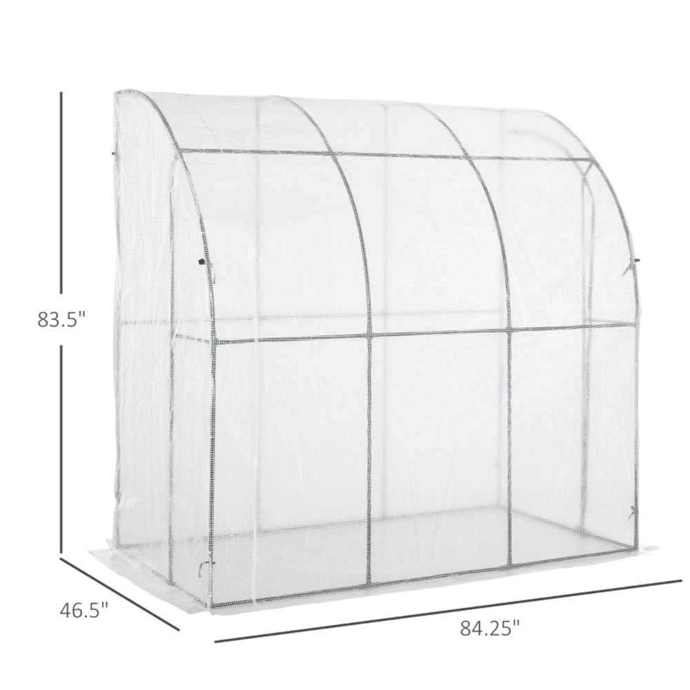 Walk-in Greenhouse Pea Tunnel PVC with Zippered Door Portable Rain Protection Garden Plant Cold Frame Cover view 3
