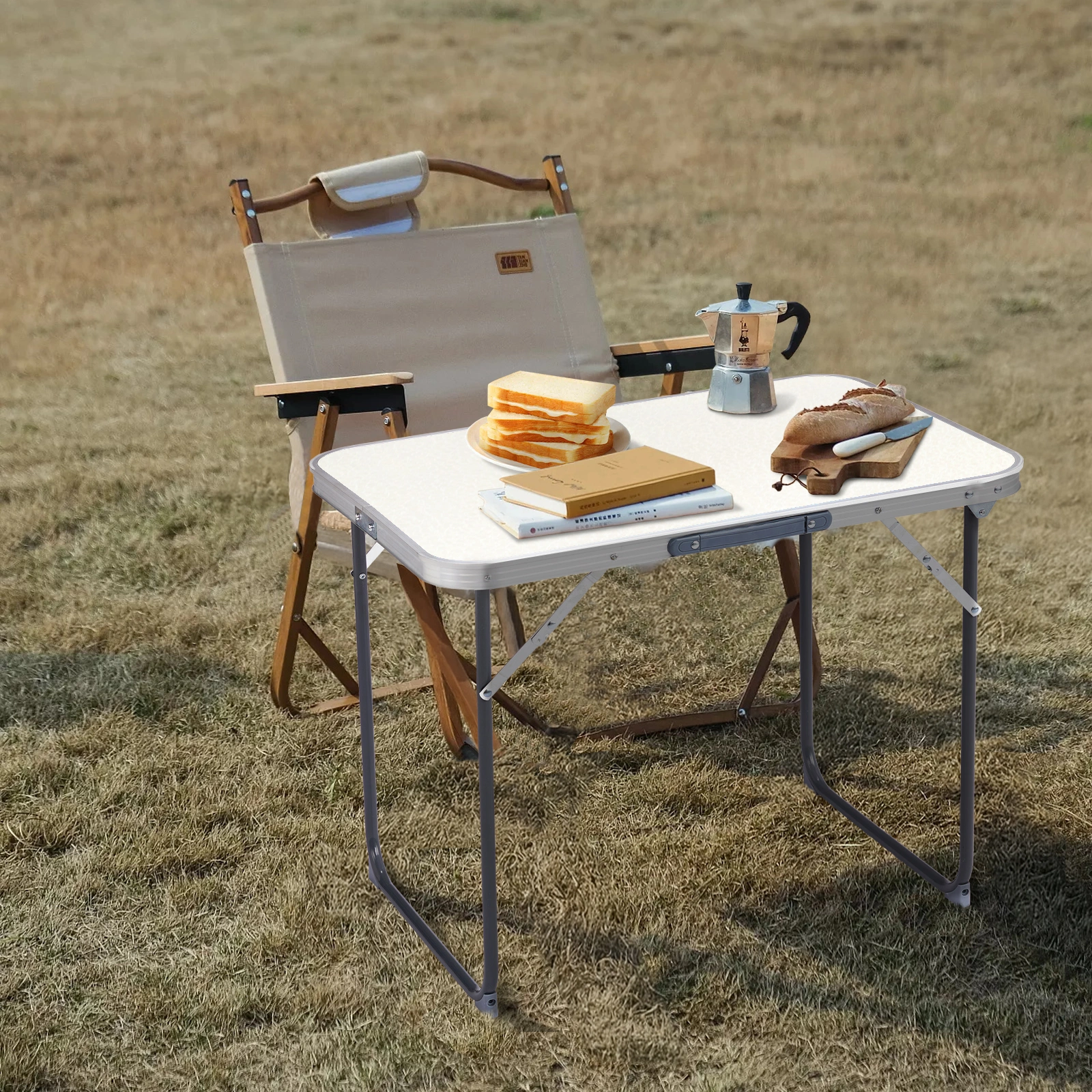 Aluminum Camping Folding Table 70x50x60cm Portable Outdoor Picnic Table for Hiking and Travel view 3