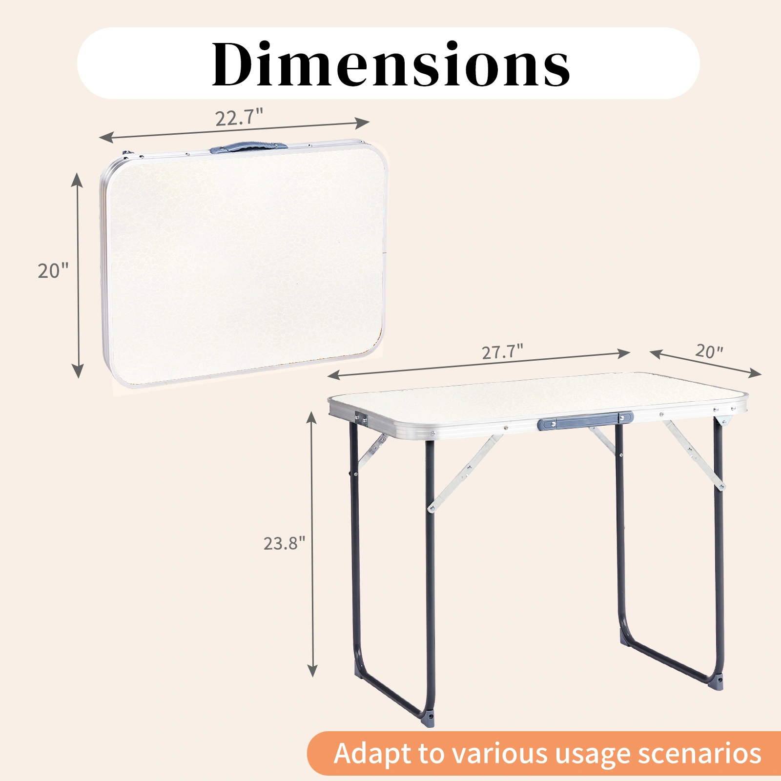 Aluminum Camping Folding Table 70x50x60cm Portable Outdoor Picnic Table for Hiking and Travel view 5