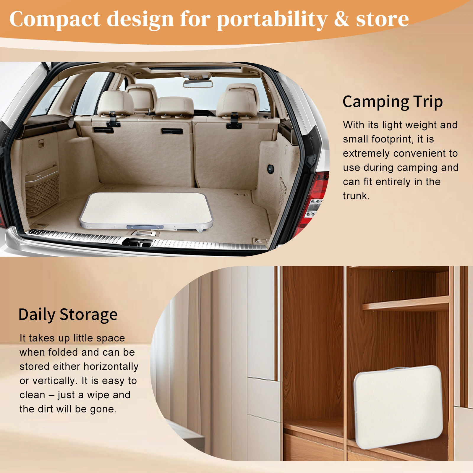 Aluminum Camping Folding Table 70x50x60cm Portable Outdoor Picnic Table for Hiking and Travel view 6