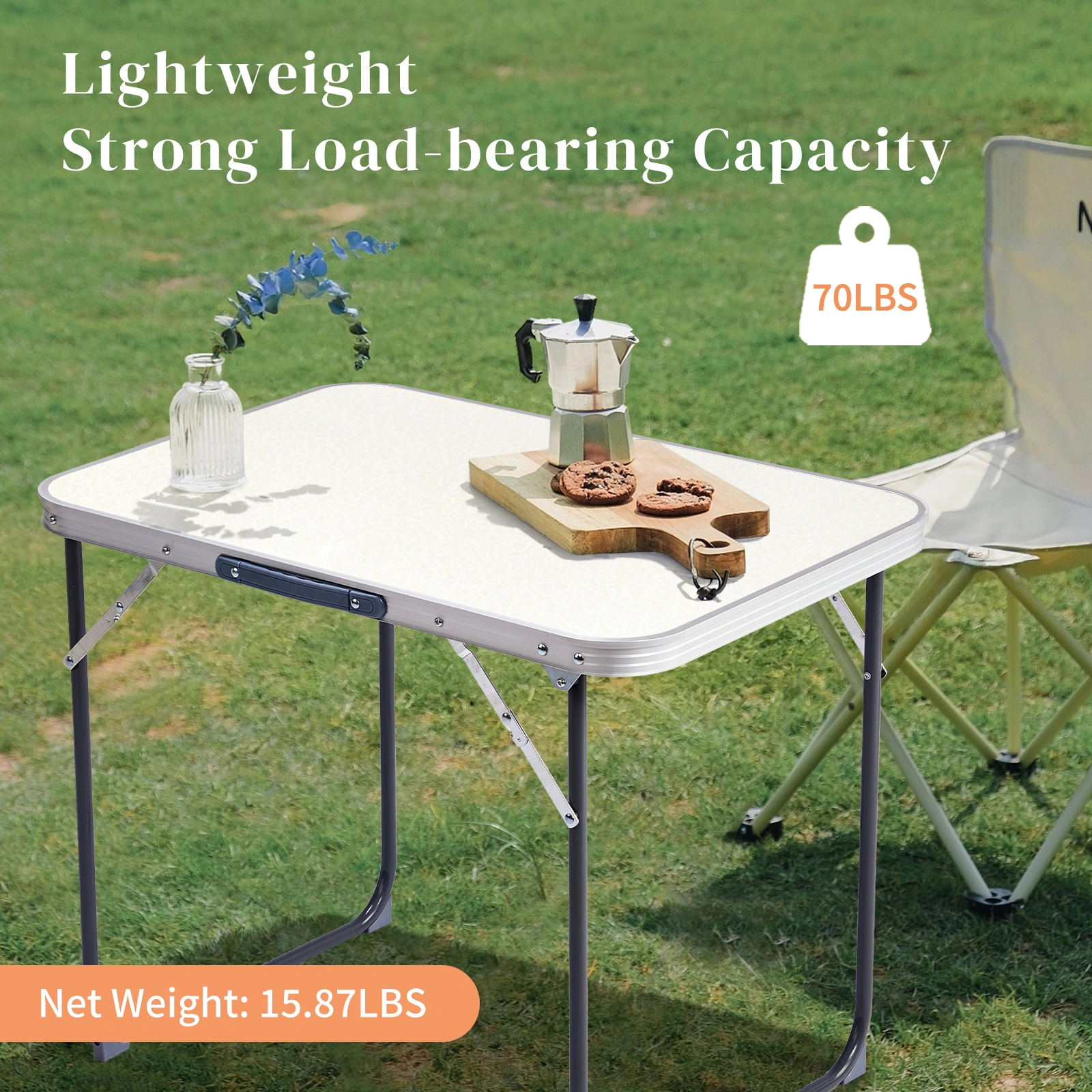 Aluminum Camping Folding Table 70x50x60cm Portable Outdoor Picnic Table for Hiking and Travel view 7