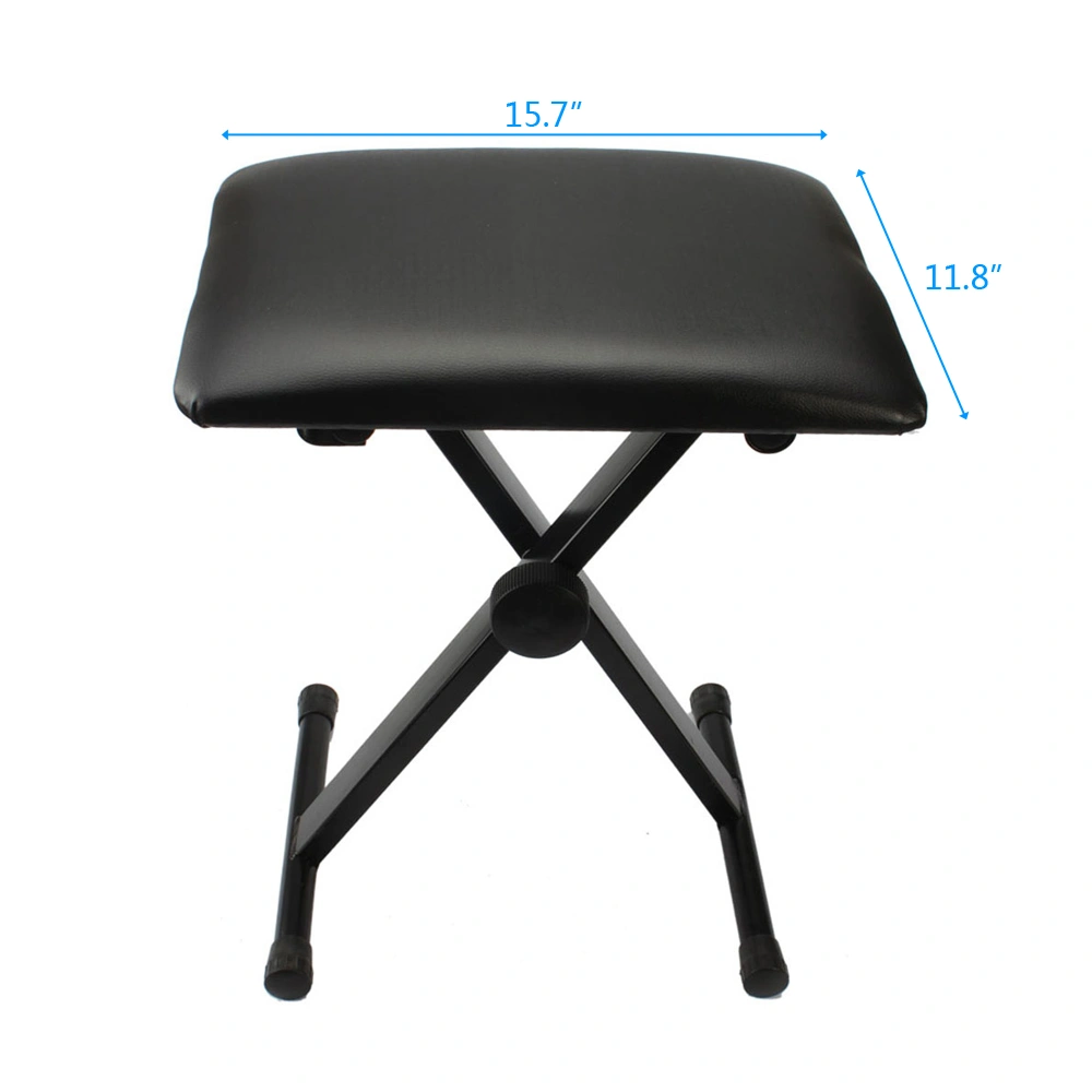 Adjustable Folding Piano Bench Stool Seat Black view 10