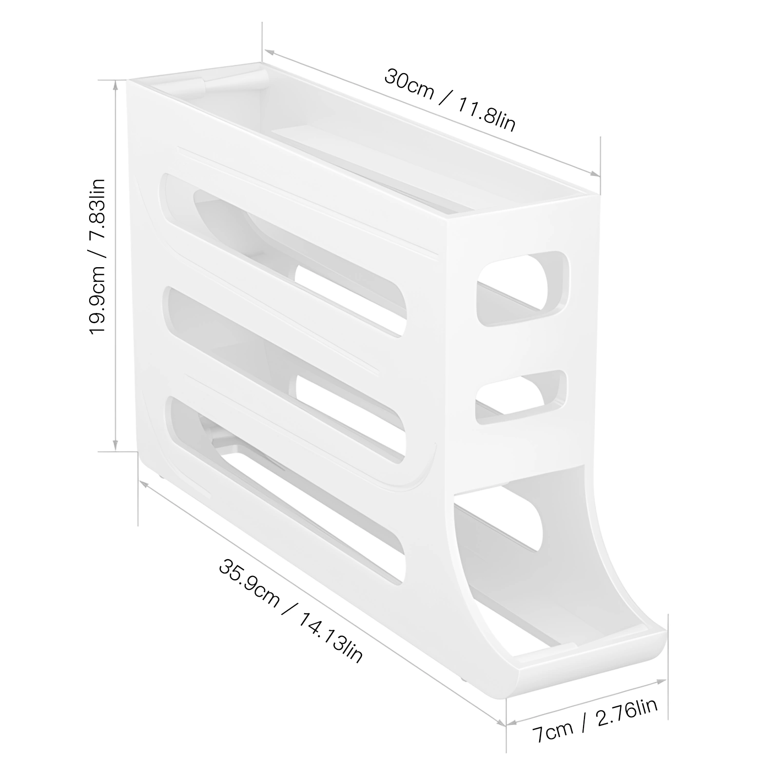 4-Tier Auto Rolling Egg Dispenser Organizer, Durable Plastic Egg Holder for Fridge & Countertop Kitchen view 3