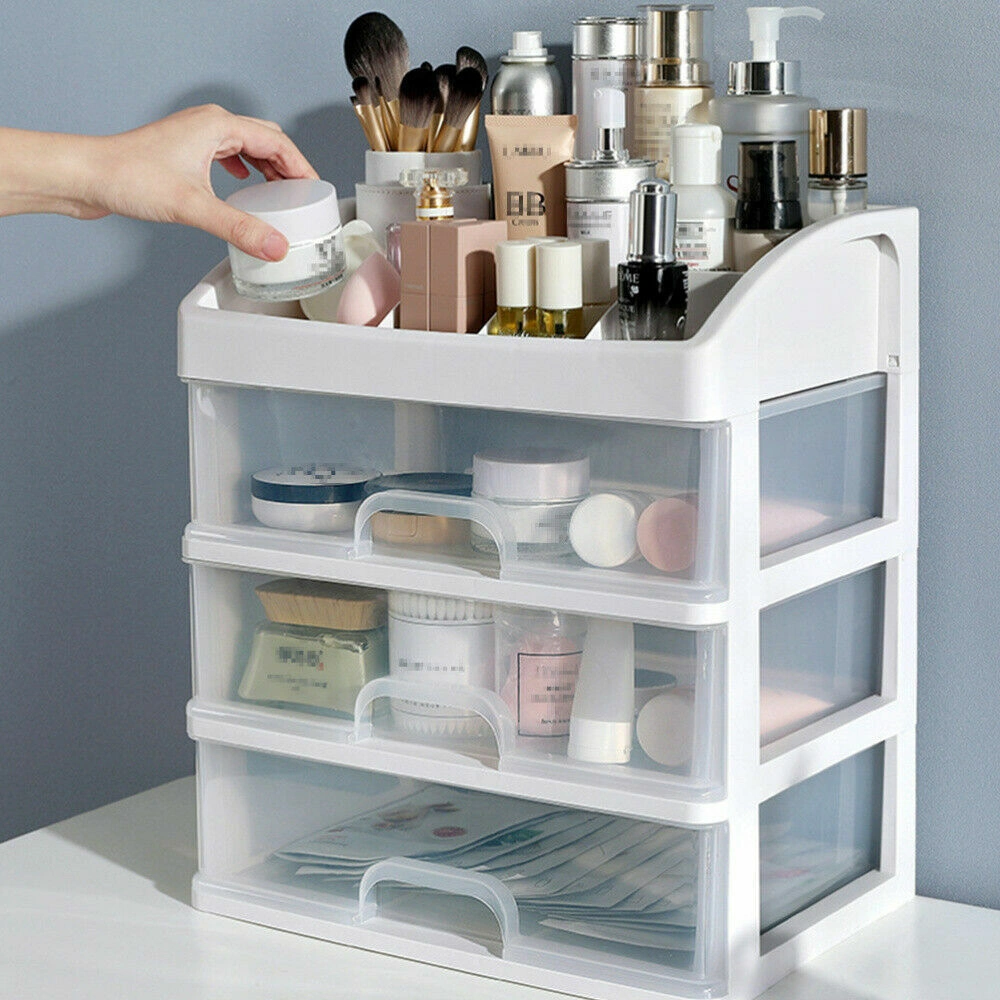 Large Makeup Storage Box Case Cosmetic Stationery Drawer Desktop Table Organiser view 2