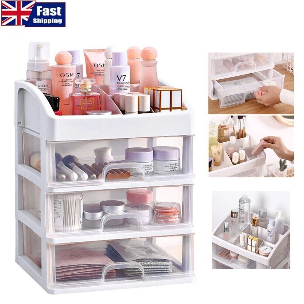 Large Makeup Storage Box Case Cosmetic Stationery Drawer Desktop Table Organiser view 3