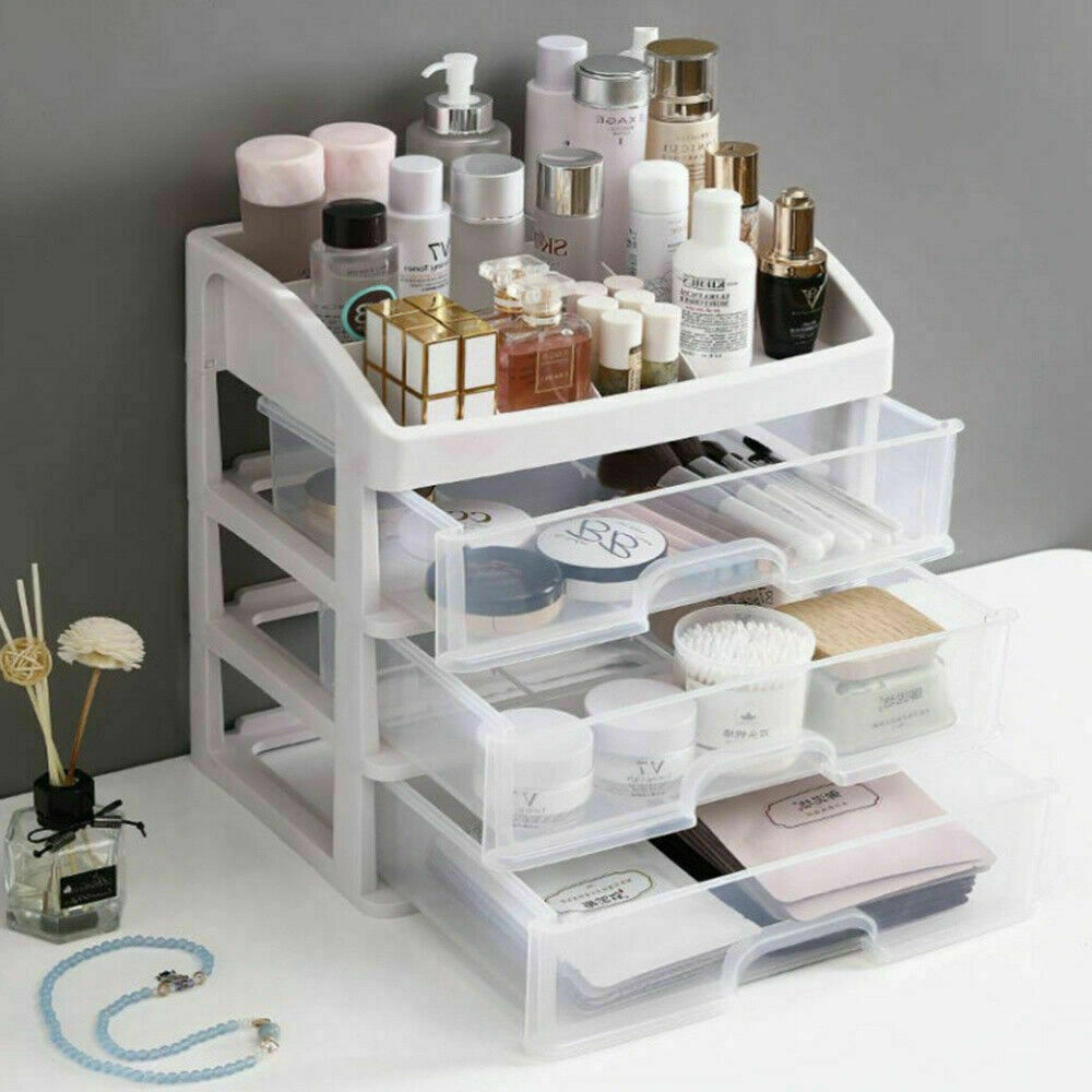 Large Makeup Storage Box Case Cosmetic Stationery Drawer Desktop Table Organiser view 5
