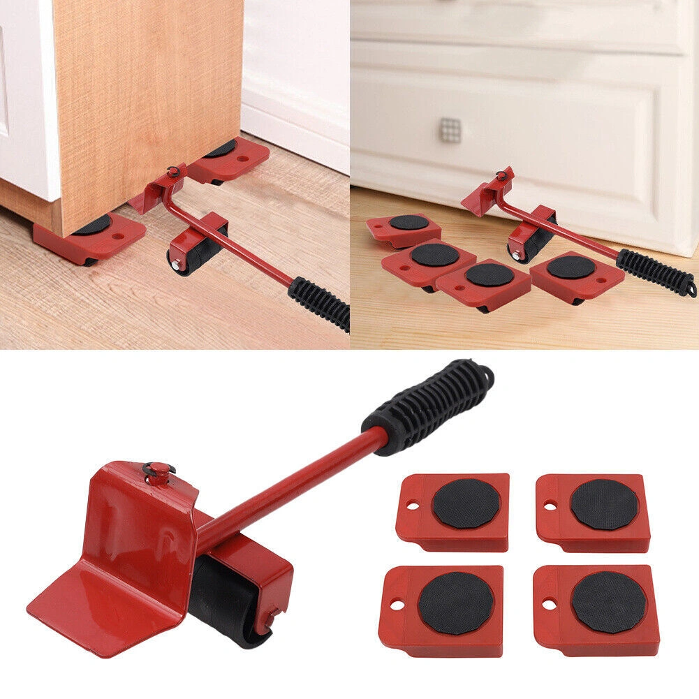 5 PCS Heavy Duty Furniture Movers Sliders, Wheel Shifter Lifter Set for Moving & Removal view 2