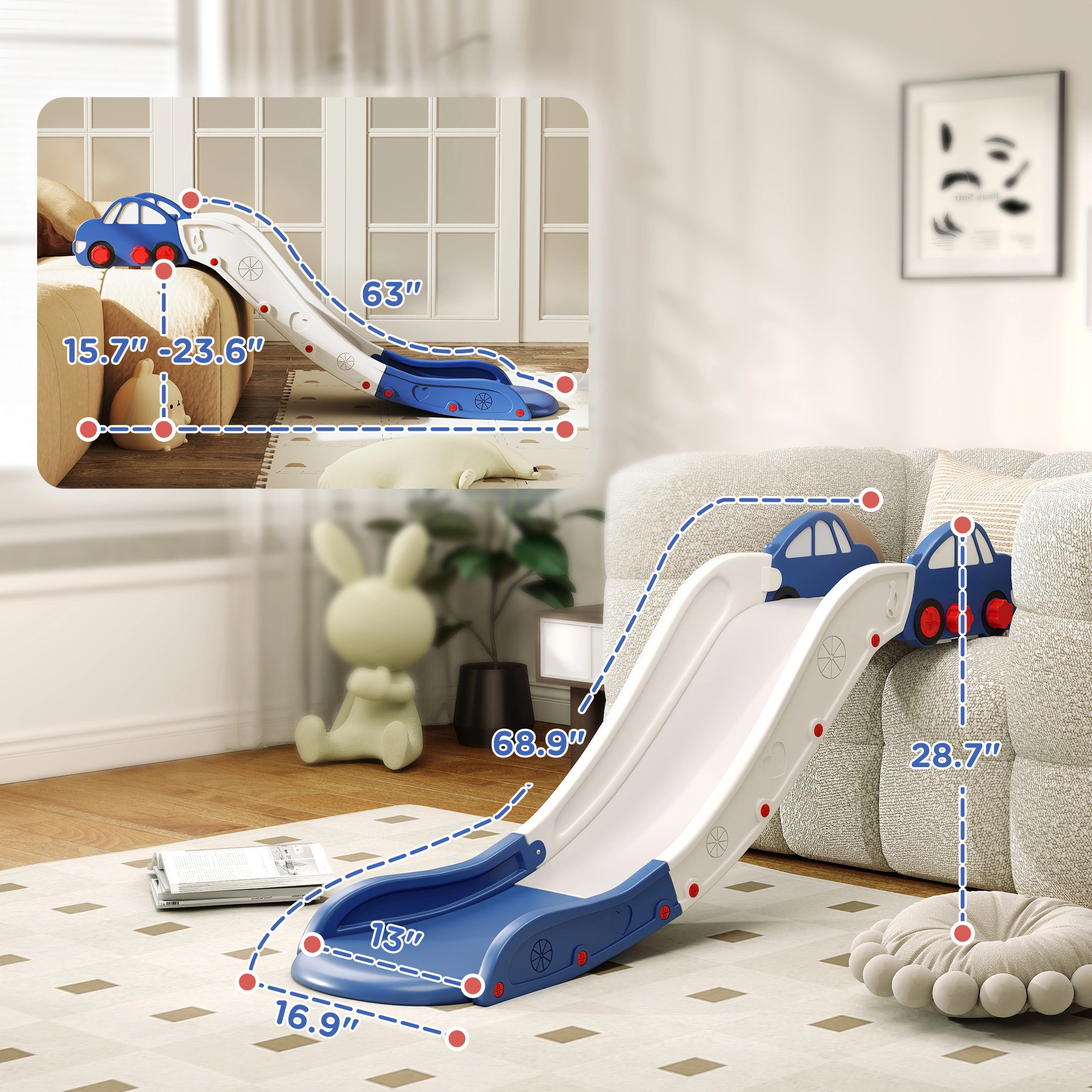 Kids Slide Outdoor Indoor Playground Plastic Tubular Slide for Toddlers & Children view 2