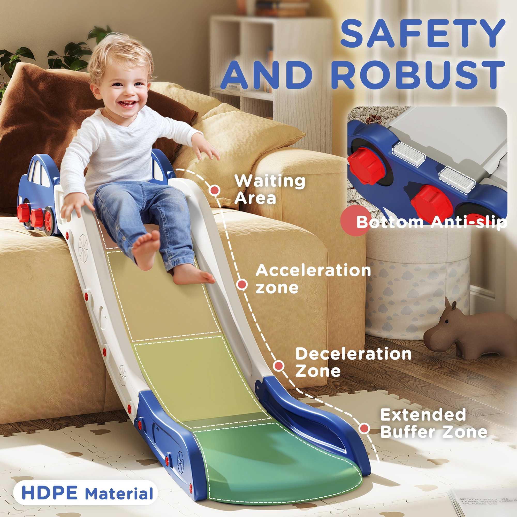 Kids Slide Outdoor Indoor Playground Plastic Tubular Slide for Toddlers & Children view 3