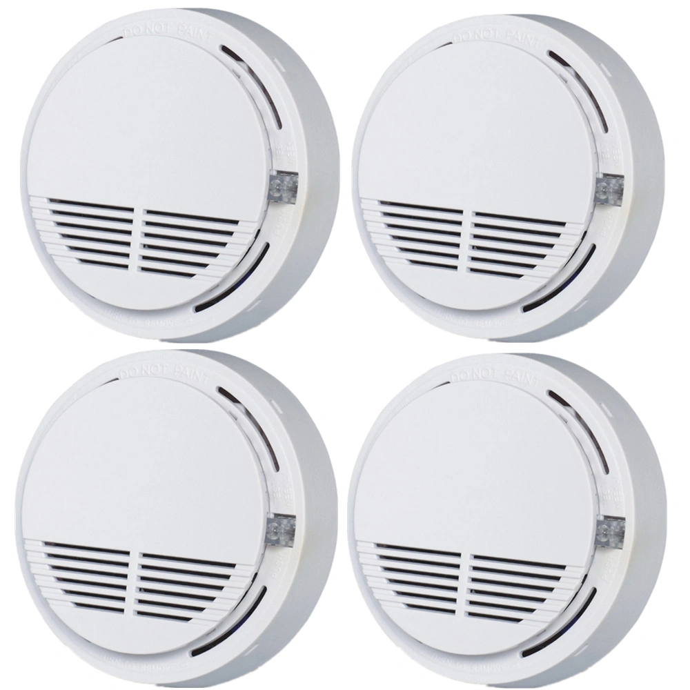 (4 Pack) Smoke Alarm Detector Home Fire Safety Sensor Alert Battery Included