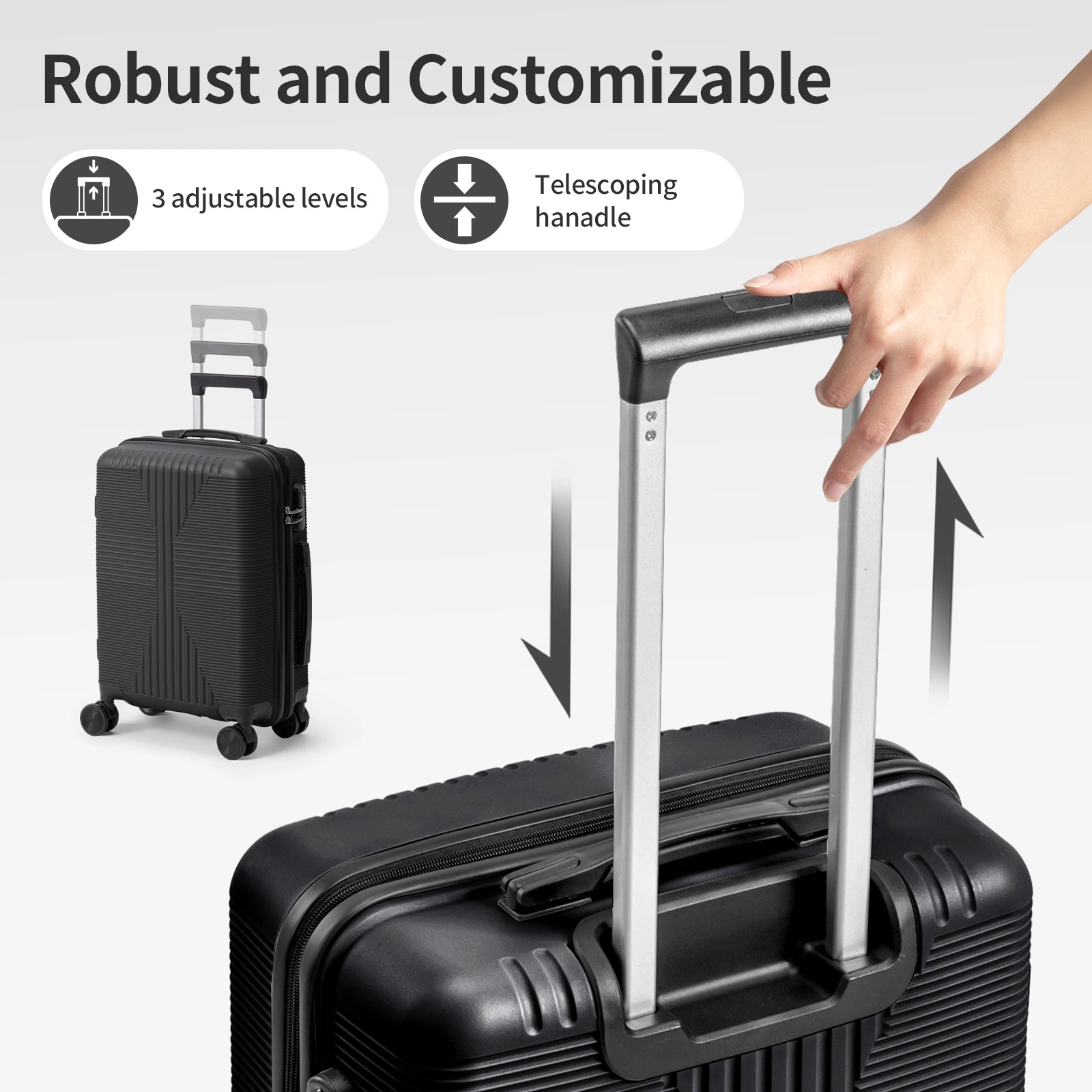 PP Trolley Case 20in Travel Suitcase Black view 18