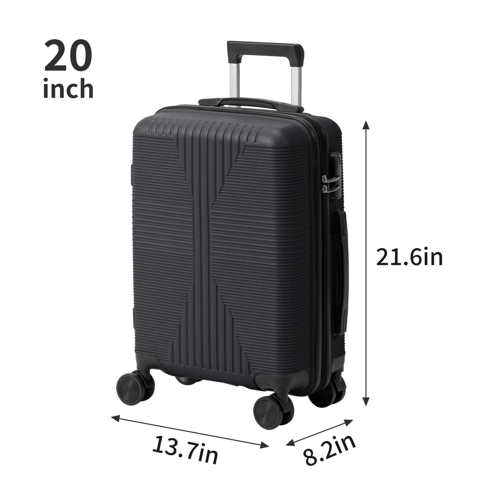 PP Trolley Case 20in Travel Suitcase Black view 8