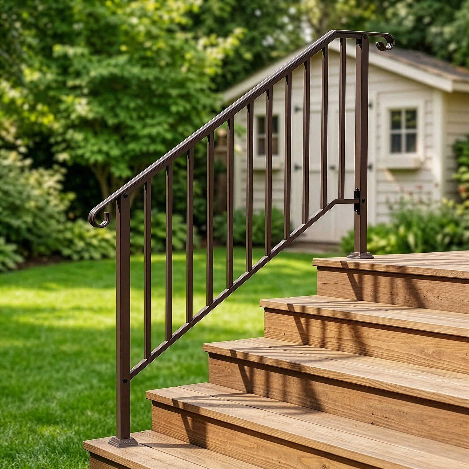 Outdoor 4 Level Iron Handrail Copper view 11