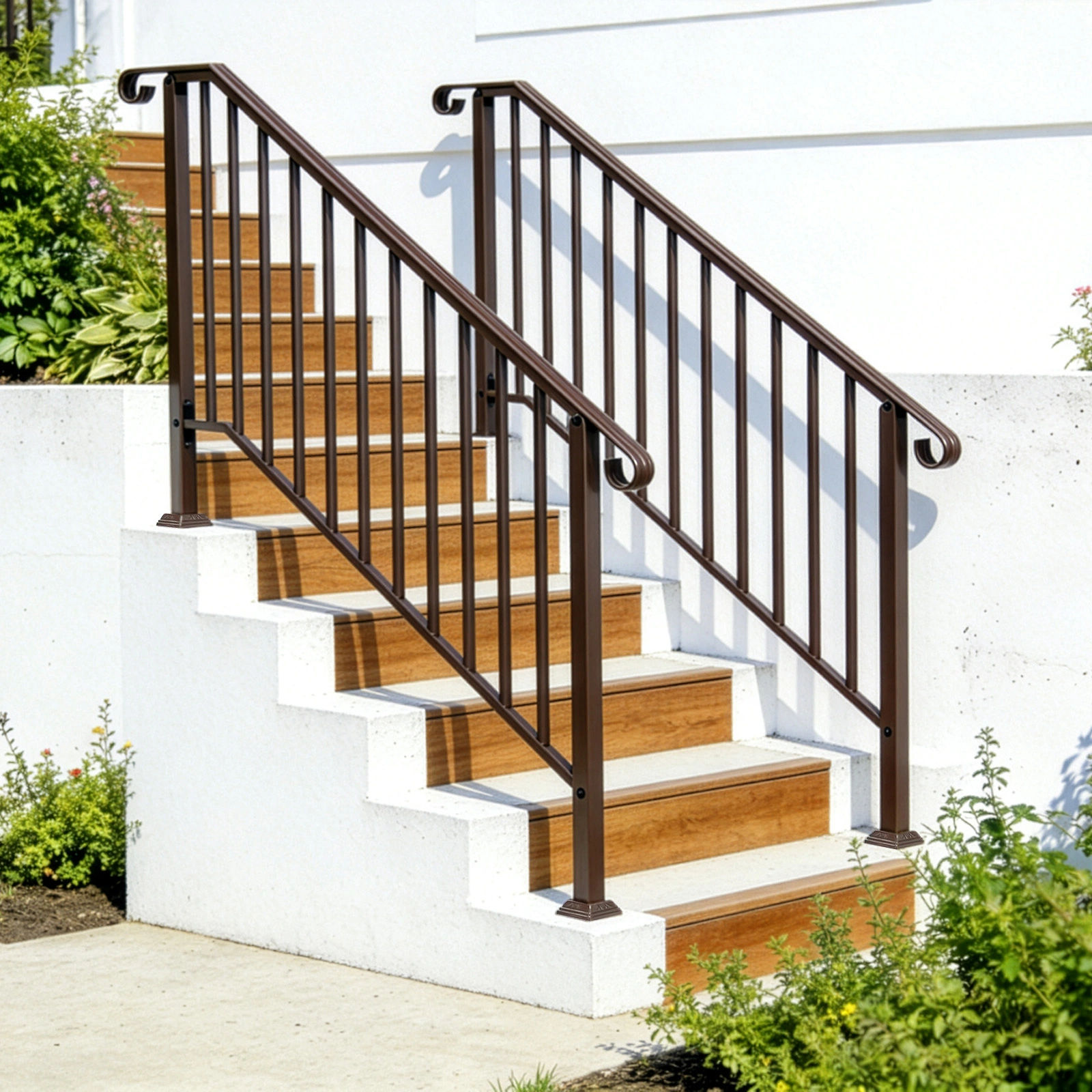 Outdoor 4 Level Iron Handrail Copper view 13