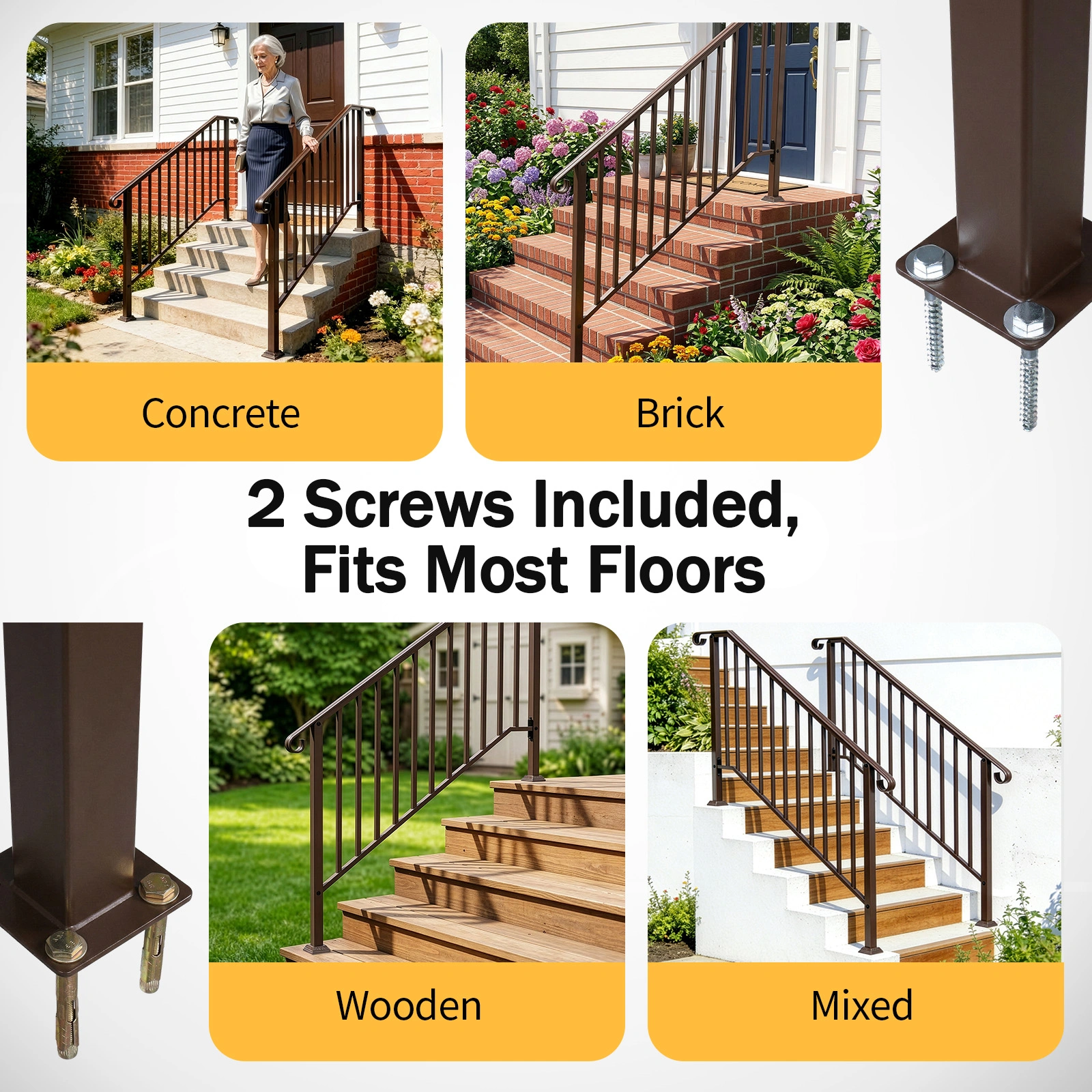 Outdoor 4 Level Iron Handrail Copper view 6