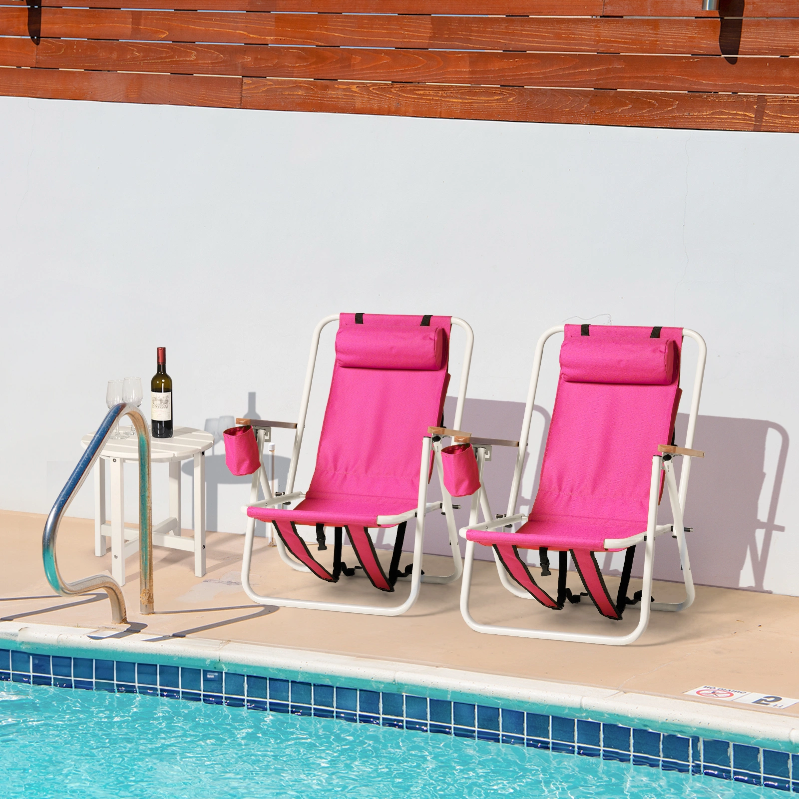 1 PC Barbie Pink Folding Beach Chair, 7.9 Inch Seat Height, 17.7 Inch Wide, 17.3 Inch Deep, Steel Tube Frame with Oxford Fabric, 120kg Load Capacity view 14