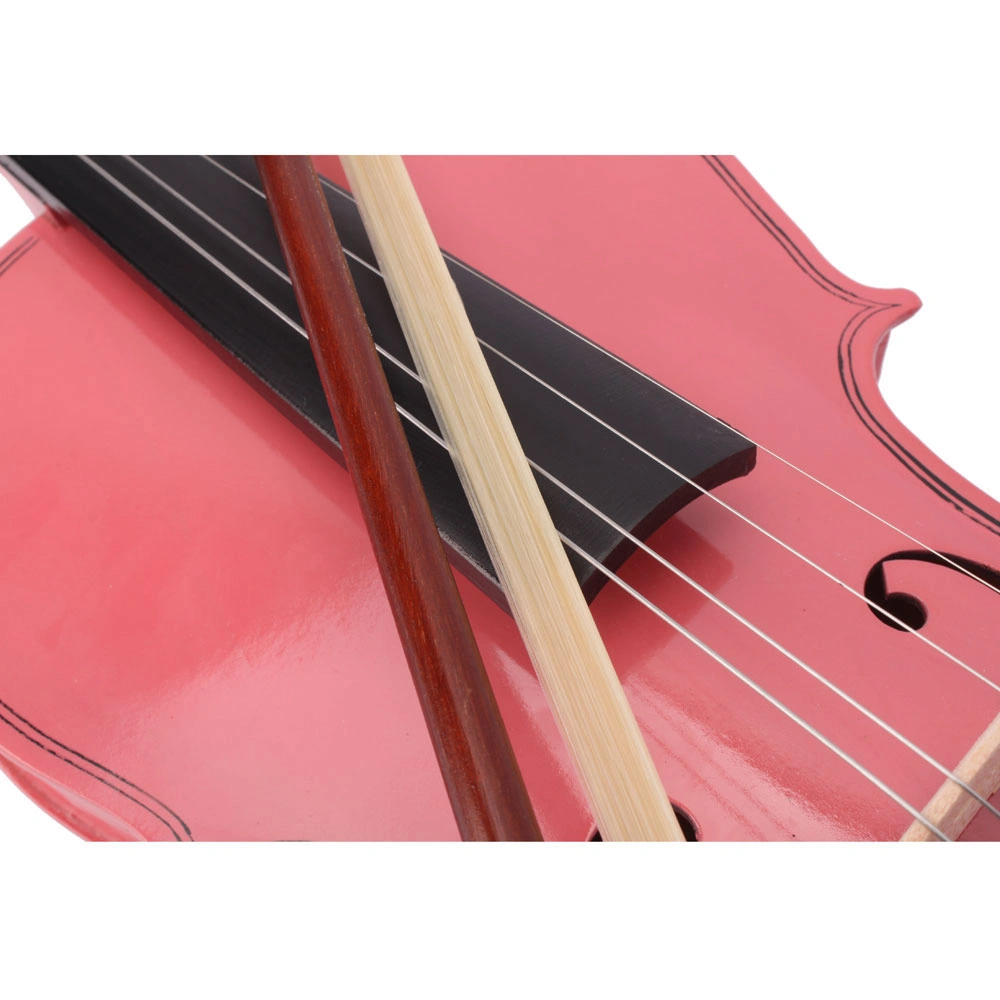 New 1/8 Acoustic Violin Case Bow Rosin Pink view 12