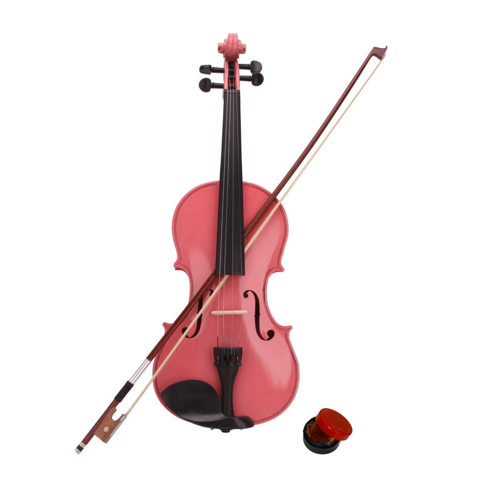 New 1/8 Acoustic Violin Case Bow Rosin Pink view 5