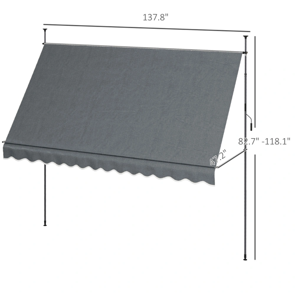 Window Awning Canopy - Outdoor UV Rain Protection Sunshade for Home & Patio view 3