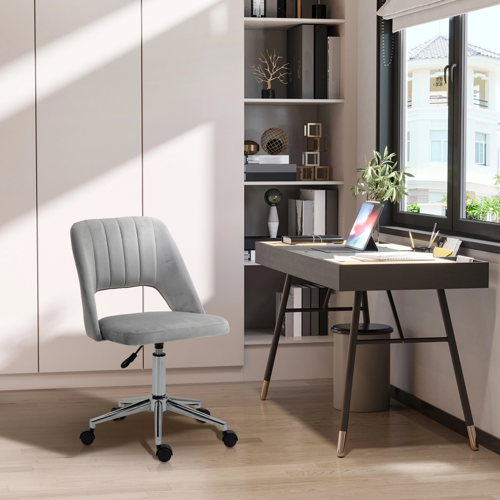 Ergonomic Office Chair, Adjustable Armrests, High Back Executive Armchair with Breathable Cushion, Swivel Desk Chair for Home Office, Conference Room