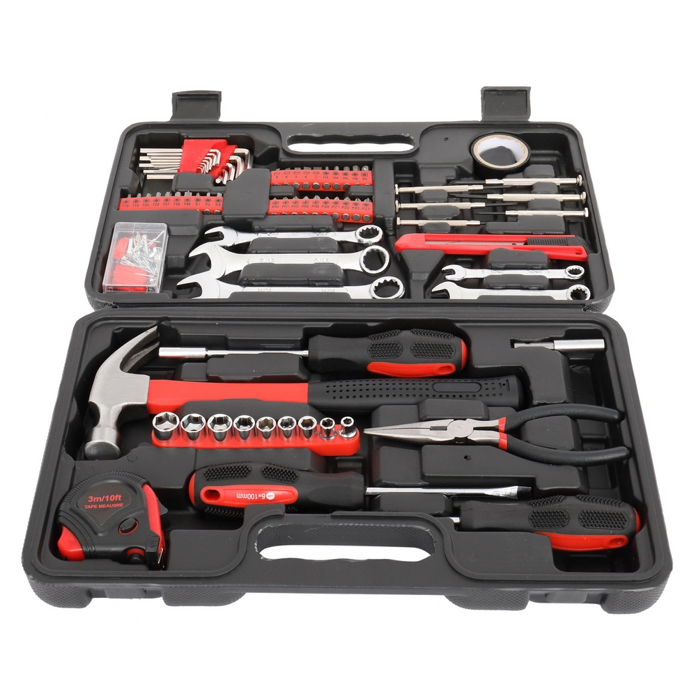 148pcs Iron Household Tool Set Red view 6