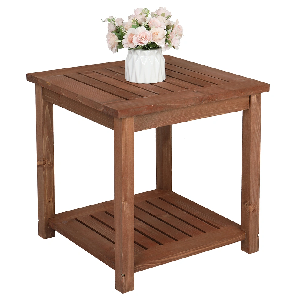 Square Wood Side Table Carbonized Color view 9