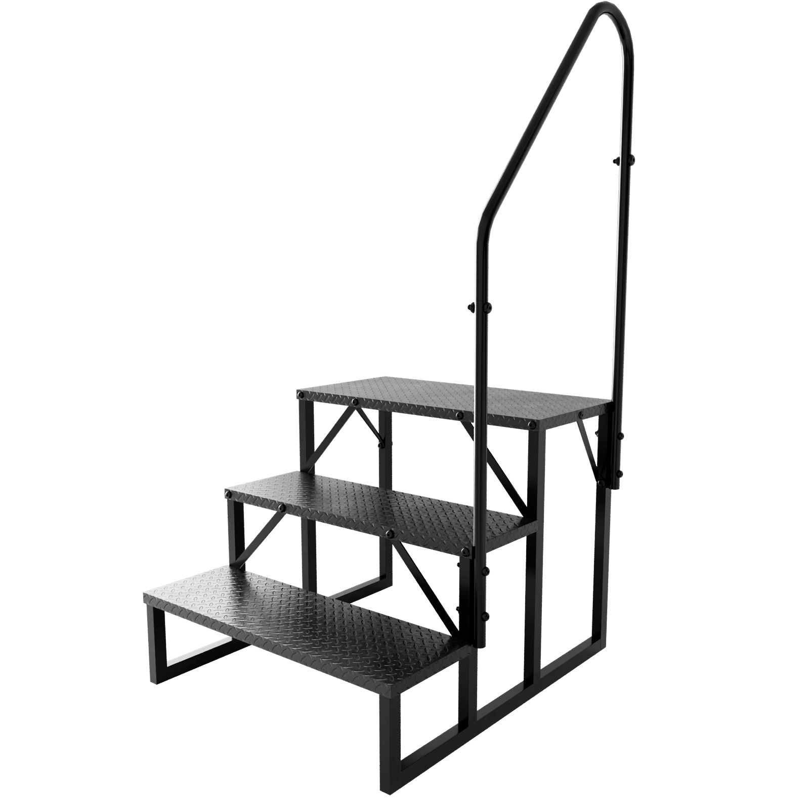 RV 3 Step Ladder, Heavy Duty Hot Tub Steps with Handrail, 660 Lbs Portable Pool Ladder for Camper Outdoor SPA Pet Stairs
