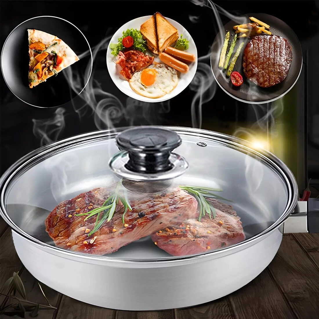 12-Piece Pot Set Stainless Steel Cookware Set - Compatible with Induction, Gas, Halogen, Ceramic Hob, Includes Lids view 5