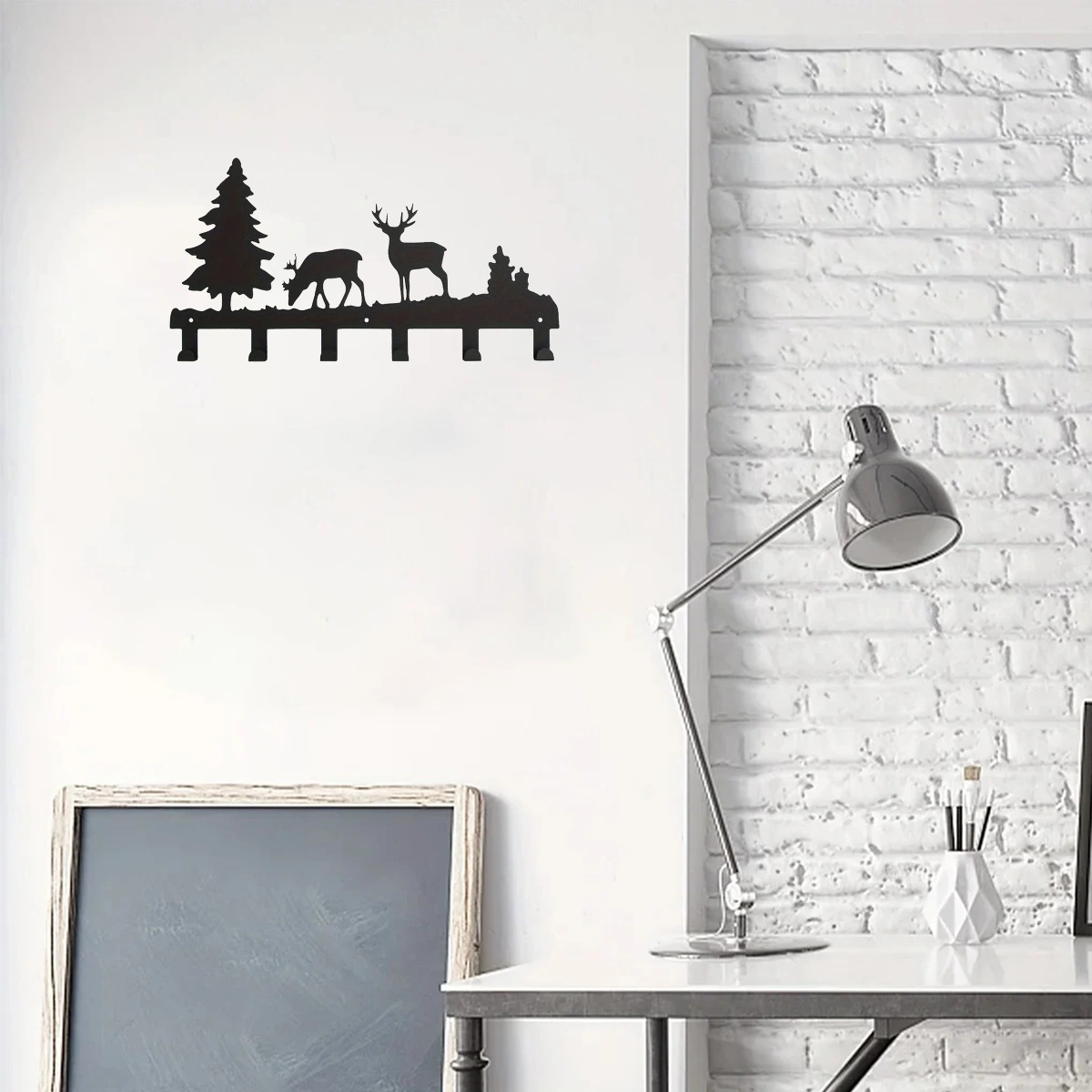 CIFbuy Exquisitely Designed Metal Elk Key Hooks: Wall-mounted, Multi-functional Hooks Ideal for Hanging Clothes, Bags, and Keys. Elevate Your Room's Aestheti view 17