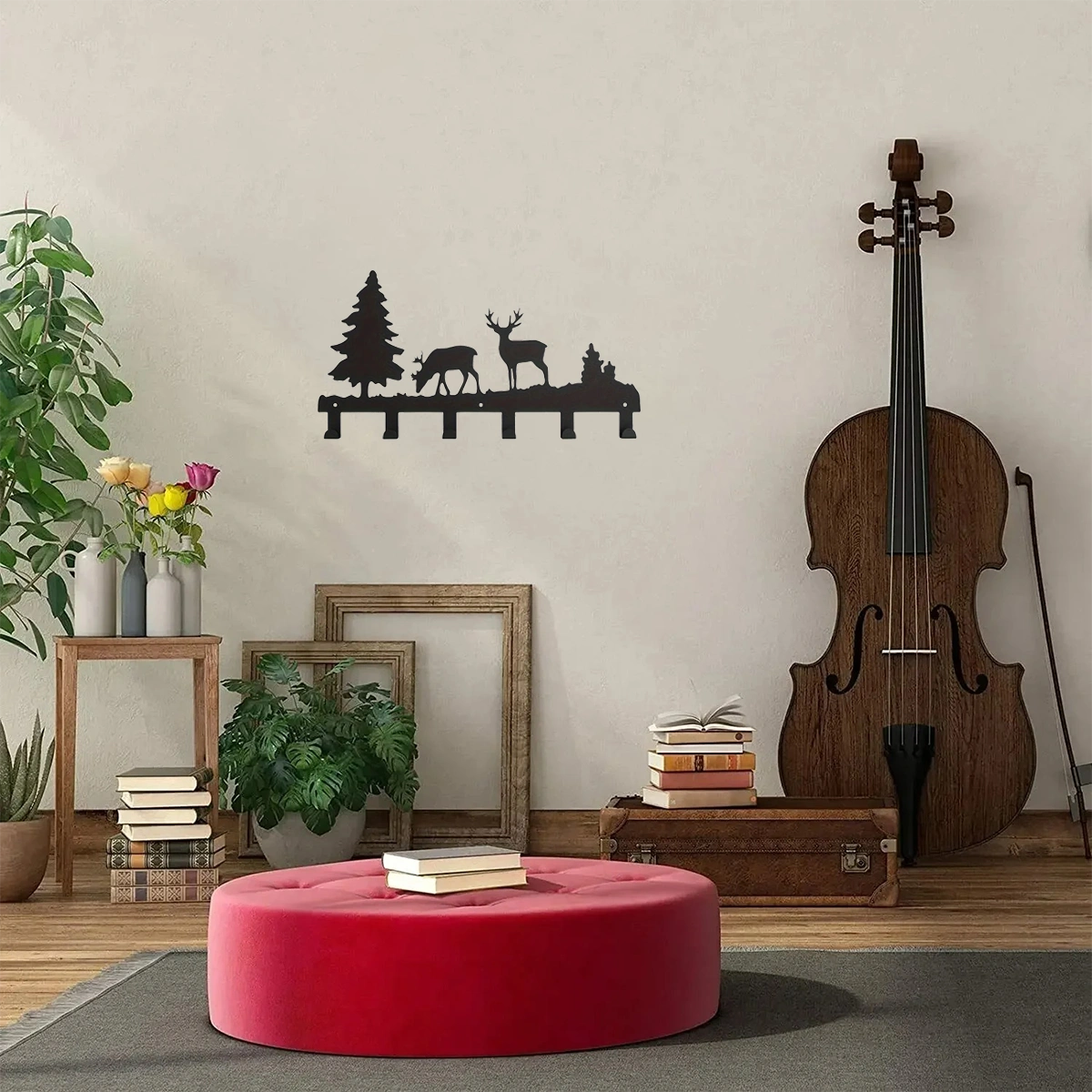 CIFbuy Exquisitely Designed Metal Elk Key Hooks: Wall-mounted, Multi-functional Hooks Ideal for Hanging Clothes, Bags, and Keys. Elevate Your Room's Aestheti view 19