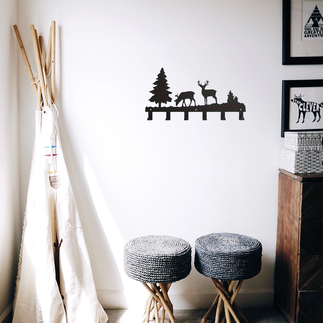 CIFbuy Exquisitely Designed Metal Elk Key Hooks: Wall-mounted, Multi-functional Hooks Ideal for Hanging Clothes, Bags, and Keys. Elevate Your Room's Aestheti view 20