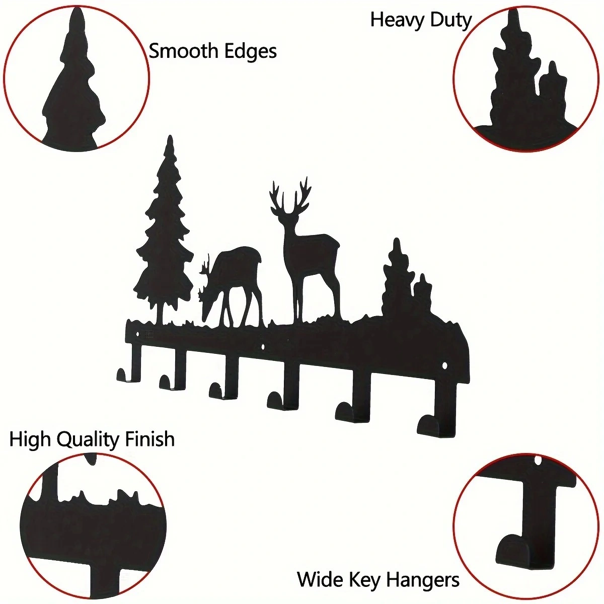 CIFbuy Exquisitely Designed Metal Elk Key Hooks: Wall-mounted, Multi-functional Hooks Ideal for Hanging Clothes, Bags, and Keys. Elevate Your Room's Aestheti view 6