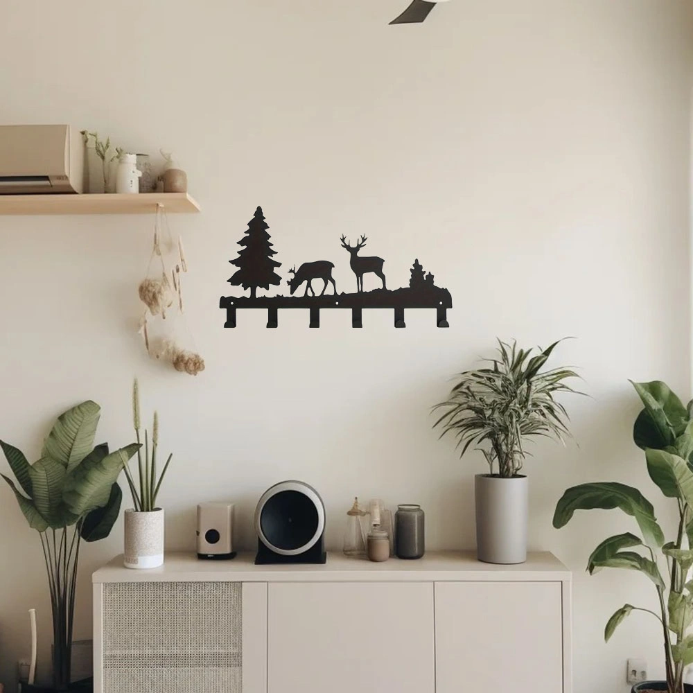 CIFbuy Exquisitely Designed Metal Elk Key Hooks: Wall-mounted, Multi-functional Hooks Ideal for Hanging Clothes, Bags, and Keys. Elevate Your Room's Aestheti view 7