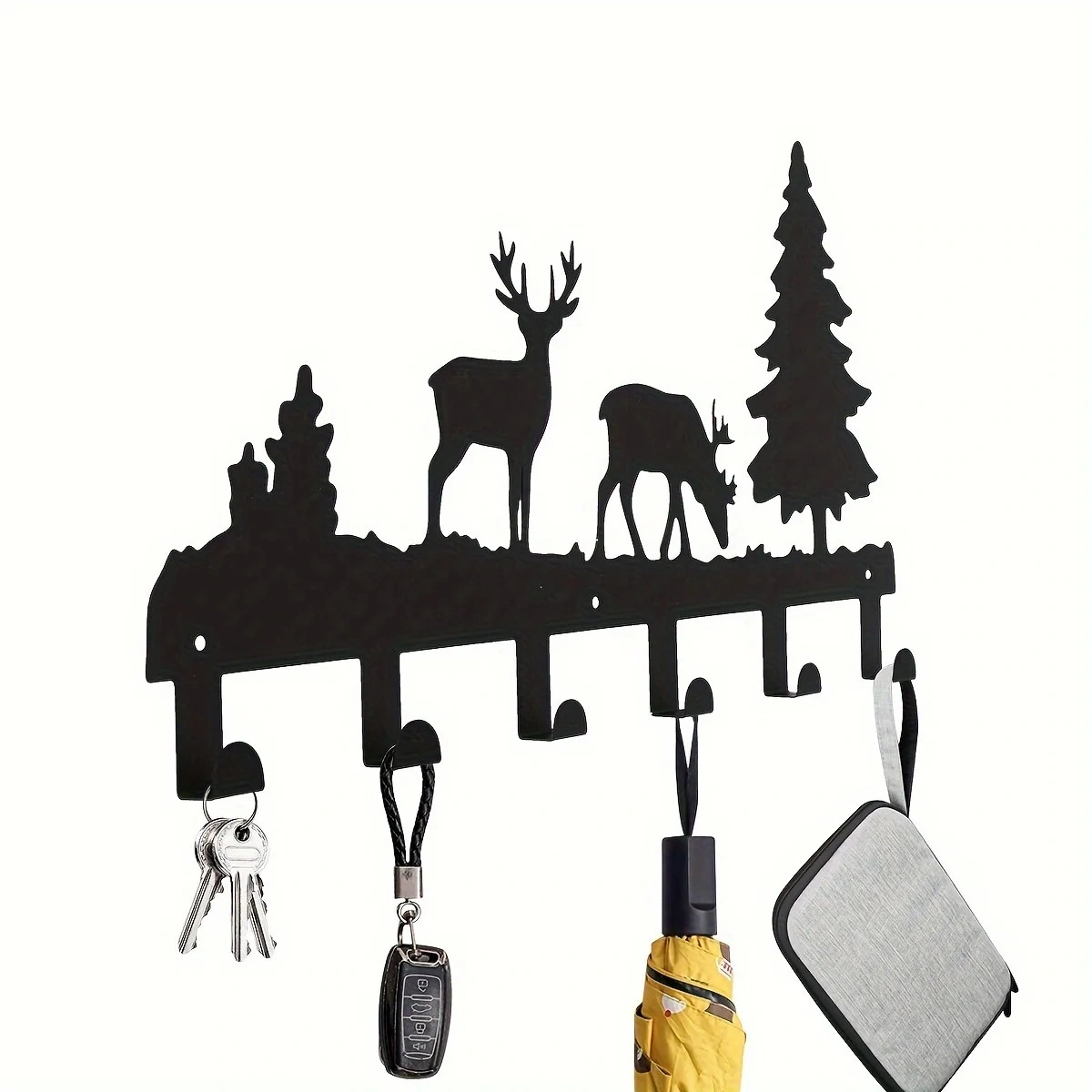 CIFbuy Exquisitely Designed Metal Elk Key Hooks: Wall-mounted, Multi-functional Hooks Ideal for Hanging Clothes, Bags, and Keys. Elevate Your Room's Aestheti view 9