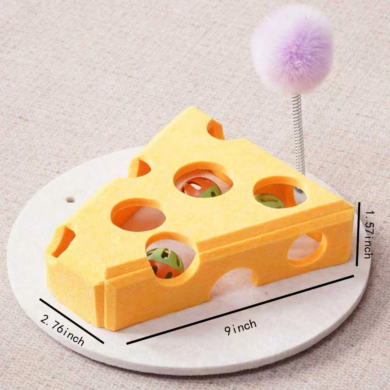 Eco-Friendly Cat Scratcher Toy with Interactive Balls KittenLounge Furniture Protector Multipurpose Cats Play Board forPlaying Clawing Square Design Green & Yellow Felt SisalMaterial Compact Size 30cm
