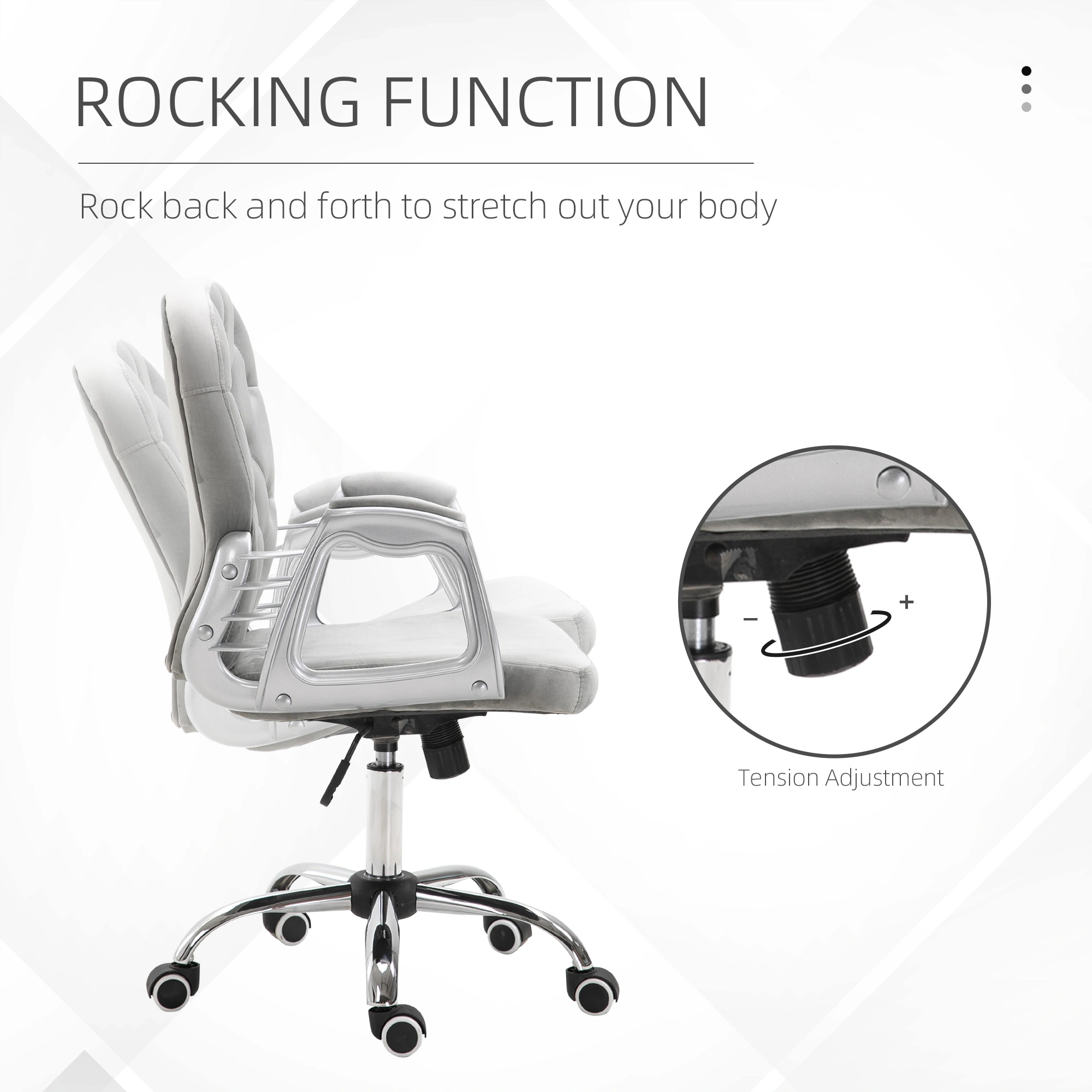 Ergonomic Office Chair with Massage Function, High Back Lumbar Support Swivel Task Chair, Adjustable Height Reclining Executive Seat view 2