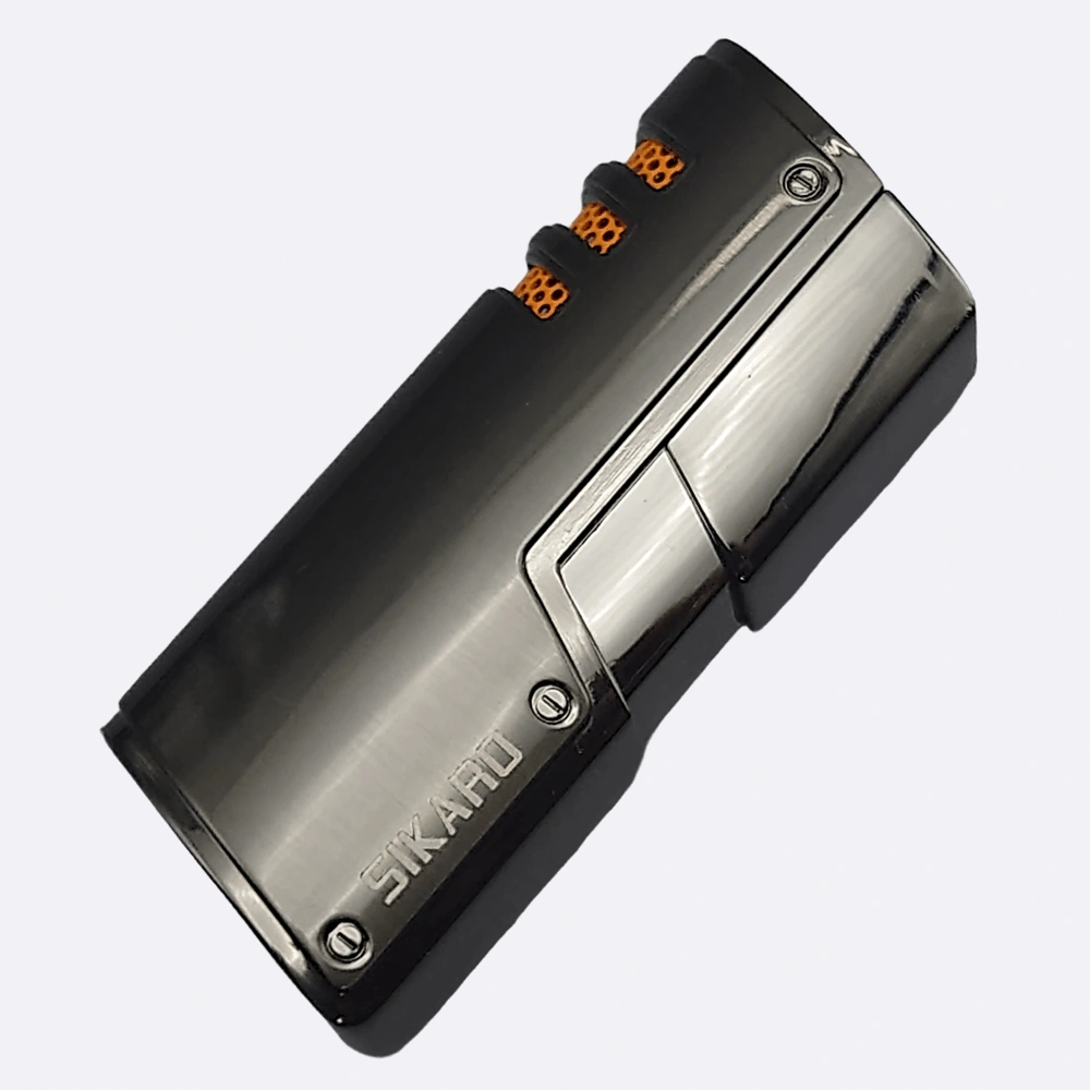SIKARO CYCLONE Triple Torch Lighter, Gunmetal Refillable Butane Windproof Lighter with Cigar Punch, Adjustable Flame for Cigars Cigarettes Kitchen Outdoor