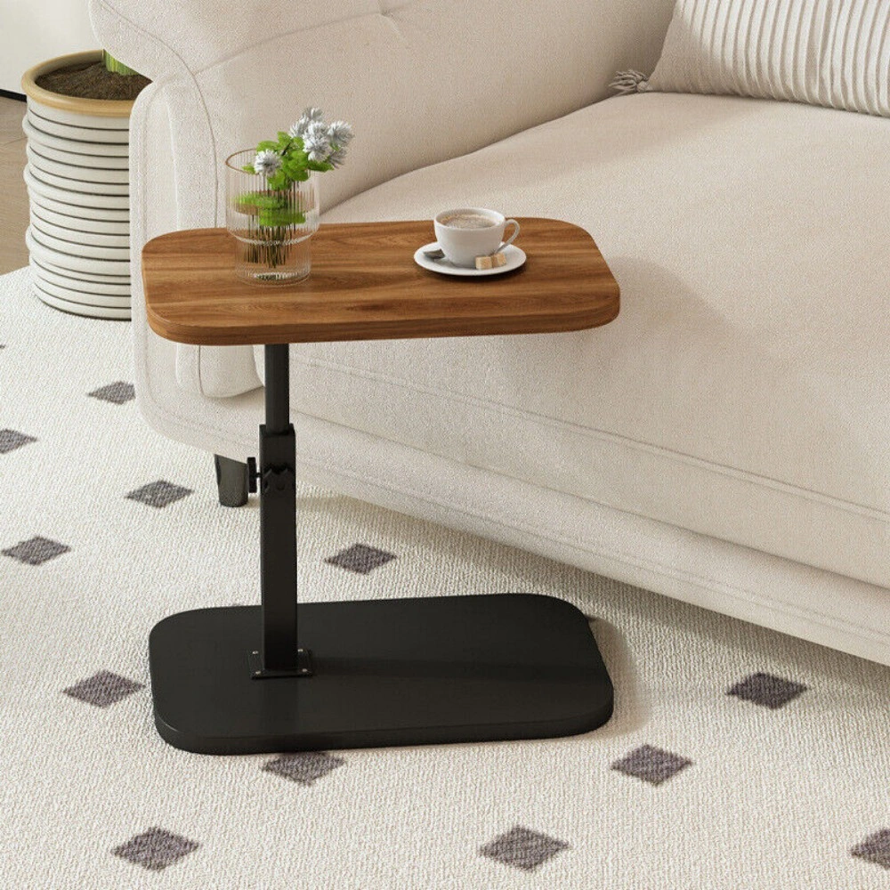 Adjustable C Shaped Side Table for Sofa End Lamp Table Laptop Coffee Table Living Room view 2